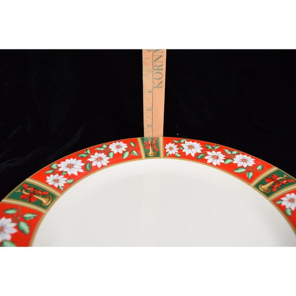 12" Chop Plate Round Platter Charlton Hall Christmas Dinnerware Kobe Poinsettia - Picture 8 of 8